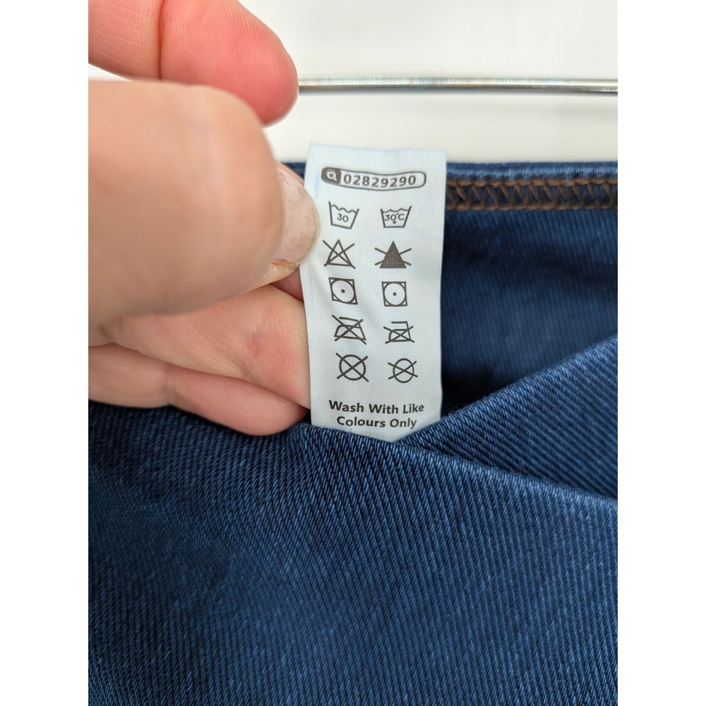 Halara Flex Denim Pants Women Medium Blue Crossover Flare Leg Casual Pull On - Picture 7 of 8